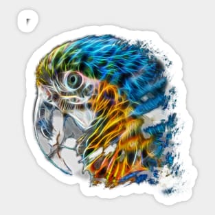 Parrot Colorful Fractal Modern Art Sticker